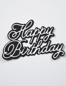 Handwritten Happy Birthday and Outline