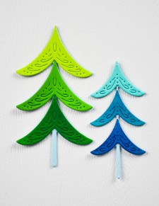 Block Print Evergreen Trees