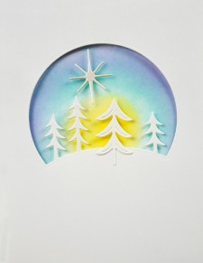 Block Print Starry Night Scene