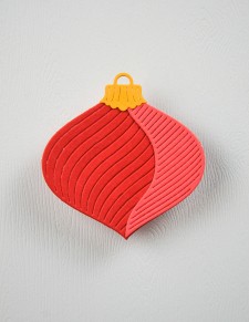 Block Print Wave Ornament
