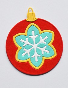 Block Print Floral Snowflake Ornament