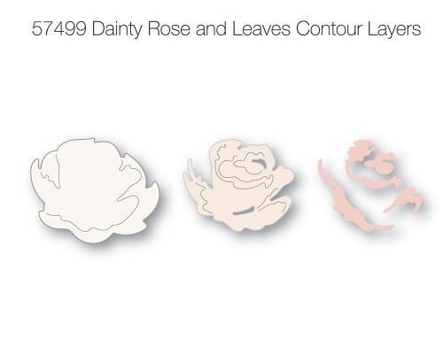 Dainty Rose and Leaves Contour Layers