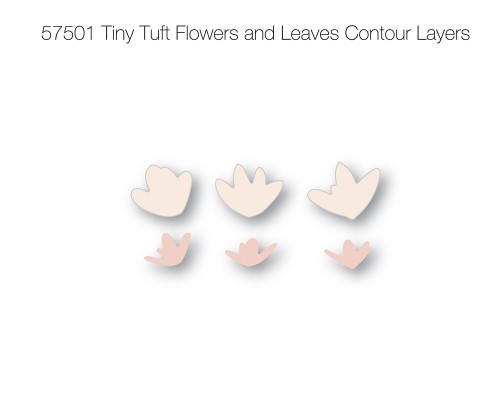 Tiny Tuft Flowers and Leaves Contour Layers