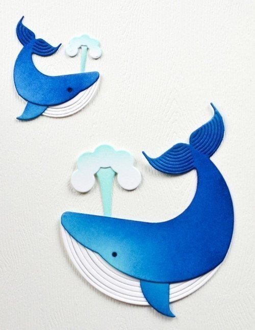 Block Print Whale Duo