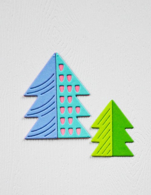 Block Print Pine Trees