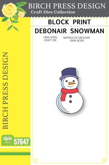 Block Print Debonair Snowman
