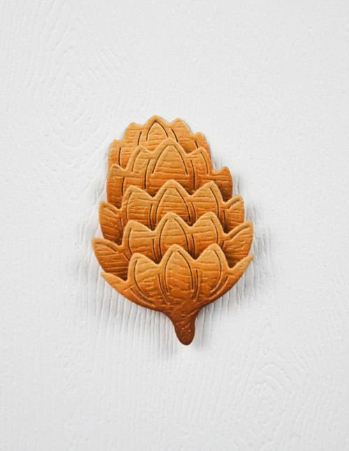 Block Print Winter Pinecone