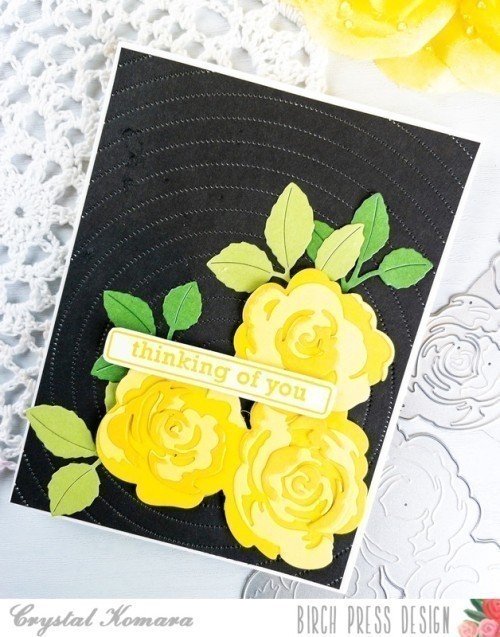 Shown with 8160 Contempo Greetings clear stamp and die set